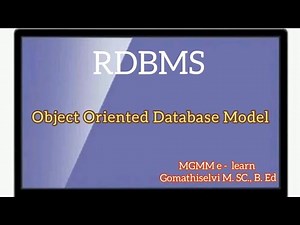Object Oriented Database model in DBMS/ Database Model in DBMS... Tamil