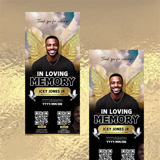 DIY Retractable Memorial Banner Design Template, Editable on Canva, Instant Download, Large Banner, Backdrop Funeral, Rest in Peace, RIP - Etsy