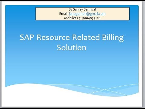SAP Resource Related Billing - RRB
