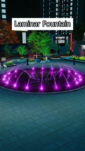 Outdoor laminar fountain, free animation design