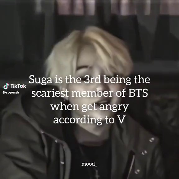 Suga is the 3rd being the scariest member of BTS when get angry according to V#suga#yoongi#agustd#minyoongi#daechwita#bts #bangtan #fyp #foryou #fypシ゚viral