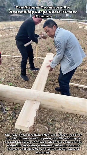 Traditional Teamwork For Assembling Large Scale Timber Frames