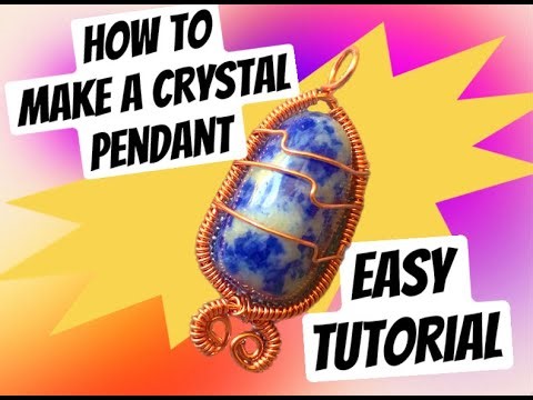 HOW TO WIRE WRAP ODD SHAPED CRYSTALS: Copper Wire Pendant BEGINNER 20 MIN Tutorial Start to Finish