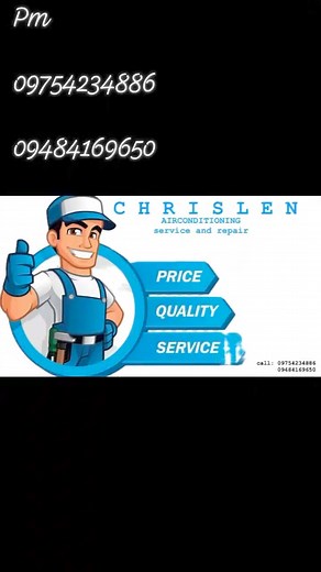 CHRISLEN COMPANY Ref /Aircon Cleaning and Repair & HOUSING ELECTRICAL. MESSAGE US ON OUR OFFICIAL FACEBOOK ACCOUNT AND CALL MY # 09754234886 /09484169650 HOME SERVICE ELECTRICIAN,WELDER,PLUMBER............. ❤️ Refrigerator Repair ✔️ Charging preon ✔️ Reprocess ❤️SUPPLIER AIRCON ANY UNIT ❤️Aircon Cleaning ✅Window type ✅Split type ✅Floor mounted ✅Ceiling suspended ✅Ceiling Cassette ✅FCU ✅CHILLED WATER ❤️CHECK UP AND SITE SURVEY ✅Aircon Cleaning ✅Aircon Repair ✅Installation ✅Freon Charging ✅System 