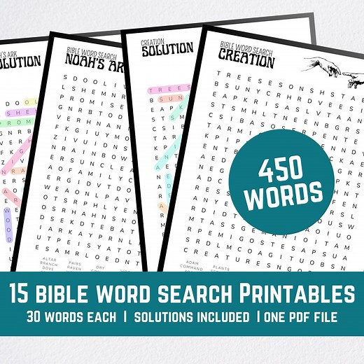 Bible Word Search Printable | Christian Puzzle | Faith-based Activity | Scripture Word Search | Religious Printable | Instant Download - Etsy