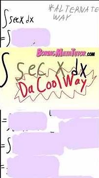 integral of secx Da Cool Way #maths #education #calculus