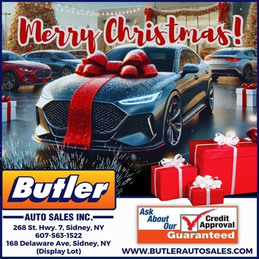 🎄 Merry Christmas from Butler Auto Sales! As the holiday season is here, we want to thank all of our customers, friends, and neighbors for your continued support. We’re grateful to serve our community and help you find vehicles you can rely on all year long. From our family to yours, we wish you a Merry Christmas filled with joy, laughter, and safe travels! ✨🚗 We’re looking forward to another great year serving our community! | Butler Auto Sales, Inc.