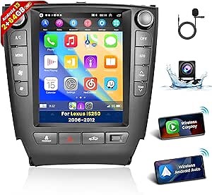 2+64G Radio for Lexus IS250 2006 2007 2008 2009 2010 2011 2012 Android 13 CarPlay Car Stereo 9.7'' Touch Screen Compatible with Android Auto AHD Backup Camera Mirror Link GPS WiFi Hi-Fi