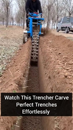 Science, Technology & Engineering on Instagram: "This video showcases a person operating a self-propelled chain trencher designed to dig narrow, precise trenches. Watch as the machine effortlessly cuts through soil, creating clean and uniform trenches quickly and efficiently. It's a satisfying demonstration of modern trenching technology—perfect for construction professionals, landscapers, and anyone fascinated by heavy machinery in action. #Chain Trencher #TrenchingMachine #ConstructionEquipmen