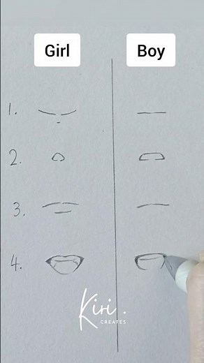 Anime lips drawing ideas girls vs boys Easy ✨#howtodraw #animetutorials #draw #sketch