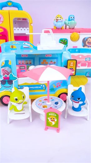 ASMR Unboxing Miniature Pinkfong Baby Shark Swimming Pool Bus Figure Store | Satisfying Toy Play