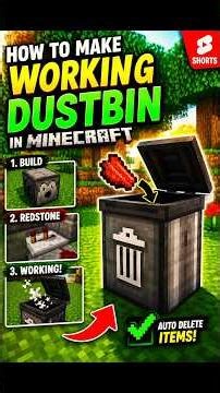 How to Make a Working Dustbin in Minecraft! 🗑️ #minecraft #shorts #youtubeshorts #tranding #viral