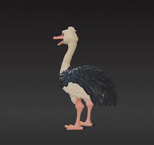 Realistic Ostrich Flexi Toy with Movable Beak and Claws – Printable Model