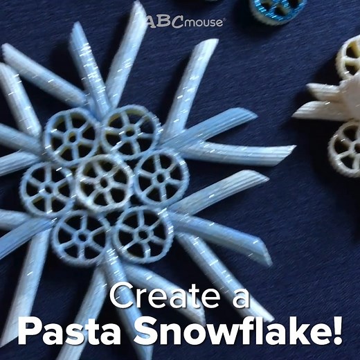 Looking for a fun and easy activity? Check out this pasta snowflake craft. ❄️ | ABCmouse.com Early Learning Academy