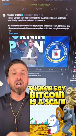 Tucker Carlson says he believes bitcoin was created by the CIA and that’s why he refuses to invest in it. He warns that bitcoin one day turn into a massive scam | Modern Shaman Live