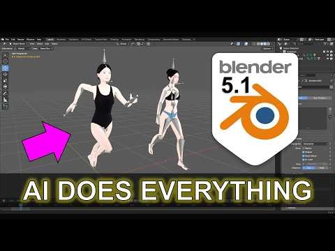 Generate 3D Character & Animation with AI (Meshy AI to Blender 5.1 Full Workflow)