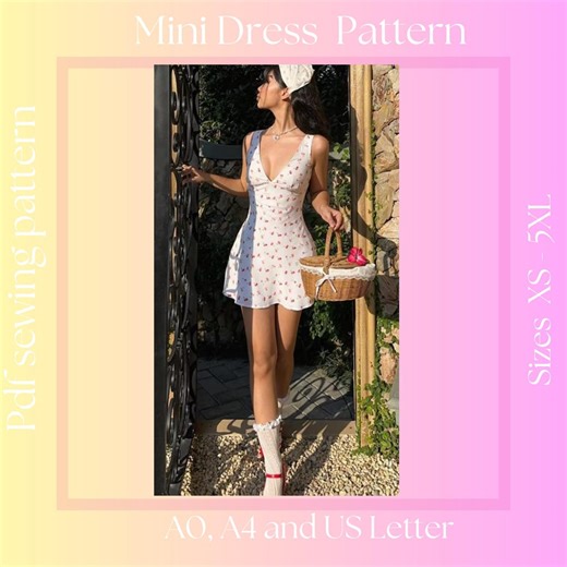 Women's Mini Dress Sewing Pattern | XS - 5XL | Instant Download | Easy Digital PDF, Written Sewing Instructions. - Etsy