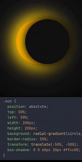 solar eclipse in html 🔥