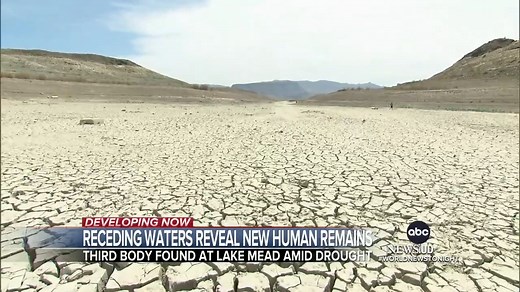 762K views · 3.3K reactions | RECEDING WATERS REVEAL NEW HUMAN REMAINS: A third set of human remains has been discovered in Lake Mead as water levels continue to fall amid historic drought. Two others were found in May. Kayna Whitworth reports. https://abcn.ws/3PZSG4H | ABC World News Tonight with David Muir | Facebook