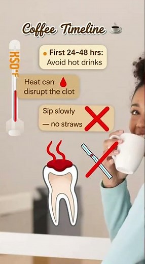 Coffee after a tooth extraction? Don’t rush it.