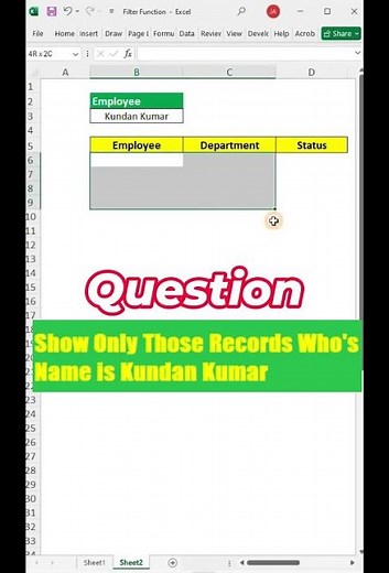 How to Pull Data From Another Sheet Based on Criteria 👍 #excel #excelshorts #exceltricks