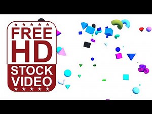 Free Stock Videos - colorful shapes jumping in the air and falling on white background 3D animation