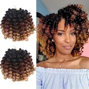 Jumpy Wand Curl Jamaican Bounce Crochet Hair Curly Braiding Hair Curly Crochet Hair Women 5 packs 8 inch