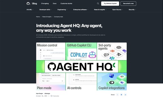 GitHub、エージェントを指揮するための新しいビジョン「Agent HQ」を発表 ——Agentsページの刷新やGitHub Copilotのカスタムエージェントの作成も可能に | gihyo.jp