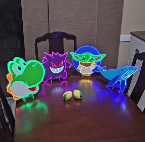 Dragon Wings LED Sign: Edge Lit Night Light - Etsy UK