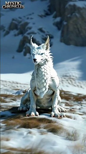 Rare Snow White Wolf-Dragon Hybrid: Ancient Species That Once Existed #dragon #wolf #hybrid #animals