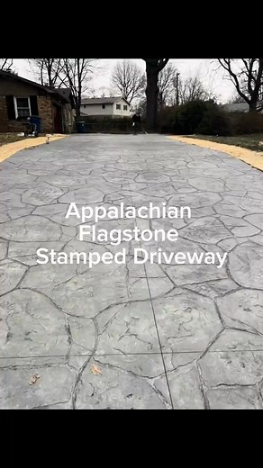 Appalachian flagstone stamped driveway | Indy Decorative Concrete