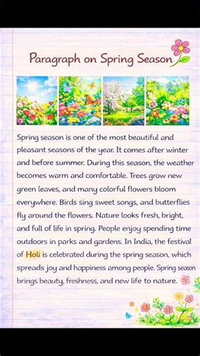 Paragraph on Spring Season in English | Spring Season Paragraph | Spring Season Essay