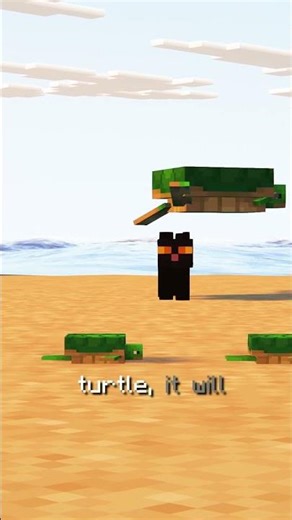 Cats Play With Baby Turtles in Minecraft