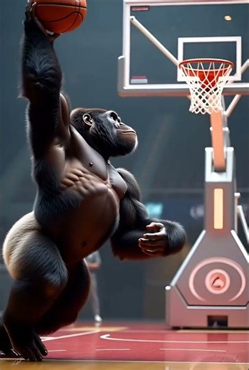 A gorilla a hook shot