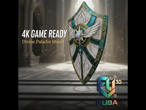Divine Paladin Shield - 4K Game Ready 3D Model | Fantasy RPG Asset