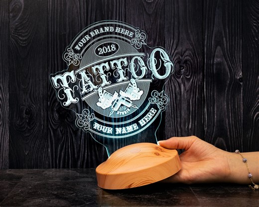 Tattoo Light 3D Lamp, Tattooing Gift, Tattoo Artist Gifts, Tattoo Gifts Ideas, Gift for Tattoo Artist Boyfriend, Personalized Night Light - Etsy