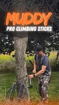 Fastest Tree Stand Set Up | Muddy Pro Climbing Sticks #hunting #treestand #fast #bowhunting