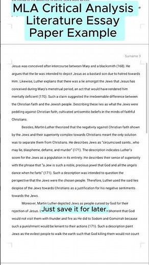 MLA Critical Analysis Literature Essay Paper Example