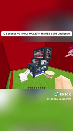 10 Seconds vs 1 Hour MODERN HOUSE Build Challenge! Part 3 #minecraftmemes #minecrafttiktok #johnnyminecraft #minecraft