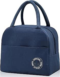 Insulated Lunch Bag Lunch Box, Thermal Lunch Tote Bags for Men, Water-Resistant Lunch Box for Work, Picnic Outdoor (Navy Blue)