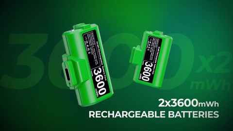 EXTREMECOOL Rechargeable Xbox Controller Battery Pack for Xbox Series X|S/One S|X/One Elite Controllers, Xbox Play and Charge Kit Incl. 2x4800mWh X-1 Batteries, 4x Battery Covers, USB C Charging Cable