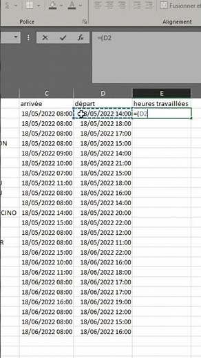 Calculer les heures de travail dans Excel