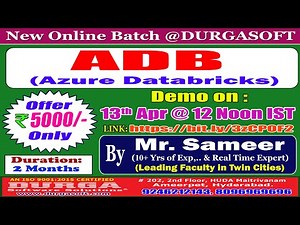 ADB (Azure Databricks) Online Training @ DURGASOFT