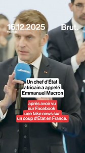 1.7M views · 38K reactions | Une vidéo générée par intelligence artificielle affirmant qu’un coup d’État avait eu lieu en France a largement circulé sur Facebook, alarmant jusqu’à un chef d’État africain, qui a contacté Emmanuel Macron. Le président français a dénoncé cette désinformation ainsi que le refus du réseau social de retirer la vidéo, appelant à une régulation plus stricte des plateformes face aux fake news. | Brut Afrique | Facebook