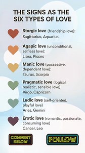 Discover how each zodiac sign embodies a unique style of love—whether it’s playful, passionate, selfless, or grounded. This breakdown pairs all 12 signs with the six classical love types, giving insight into how each sign expresses affection, connection, and romantic energy. #ZodiacSigns #AstrologyLove #SixTypesOfLove #LoveStyles #AstrologyBreakdown #StorgicLove #AgapicLove #ManicLove #PragmaticLove #LudicLove #EroticLove #ZodiacTraits #AstroInsights #HoroscopeVibes #StarSignEnergy | Universe As