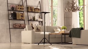 Projector Stand Tripod Adjustable, Laptop Height from 23.5 to 46.5 inches with Gooseneck Phone Holder, Floor for Office, Home, Stage, Studio, DJ Racks Holder Mount, 23.5inch-46.5inch