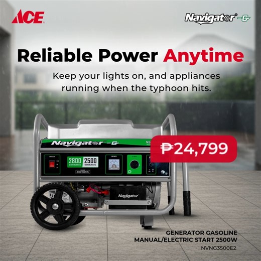The rain won’t stop — but you can stay ready! ☔ From generators to rechargeable fans, find all your rainy day essentials at ACE. #ACEHardwarePH #ACEHelpful | ACE Hardware Philippines