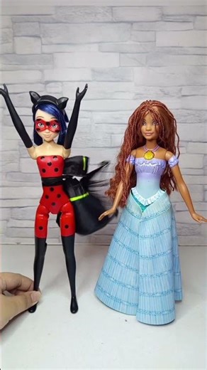 transforming Ladybug miraculous & Ariel mermaid