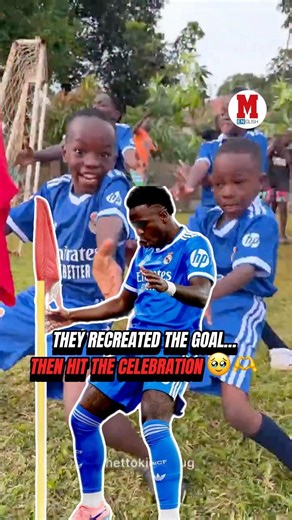 Kids recreating Vini’s goal and the celebration is the cutest thing you’ll see today. 🥹⚽️🫶 #ViniJr