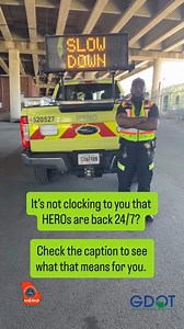 “It’s not clocking to you…” But it should be—GDOT’s HERO units are BACK 24/7 across metro Atlanta! 🚨 That means faster help when you’re stuck on the road. 🚗 Quicker incident clearings. 🛑 Less traffic stress. 🕒 Anytime. Day or night. Know we're here for you—always. #511GA | Georgia Department of Transportation